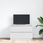 Abbo - sale * cabinet tv - armoire de t�l�viseur - blanc 80 x 35 x 54cm - bois ding�nierie sol731439
