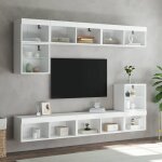 Abbo - sale * cabinets tv - armoire de t�l�viseur - avec �clairage led - 2 pcs blanc 80 x 30 x 30cm sol332993 ...