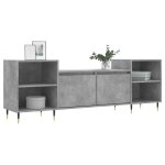Abbo - sale * cabinet tv - armoire de t�l�viseur - gris b�ton 160 x 35 x 55cm - bois ding�nierie sol819290 ...