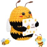 Abeille positive tricotertricot�e en forme de mini poup�e en peluche tricot�e cadeau personnalis� encourageant ...