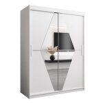 Abiksmeble boliwia 150 armoire à deux portes coulissantes avec miroir tringle et Étagères 150x200x62 ... Abiksmeble boliwia 150 armoire à deux portes coulissantes avec miroir tringle et Étagères 150x200x62 ...
