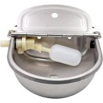 Abreuvoir en acier inoxydable avec bouchon de vidange et valve flotteur rglable pour chevaux chiens et ...