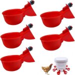 Abreuvoir automatique pour volaille lot de 5 distributeurs anti - fuites rouge pour poules et lapins