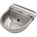 Abreuvoir � eau en acier inoxydable avec bouchon de vidange et valve � flotteur r�glable pour cheval ...