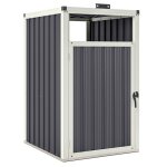Abri pour 1 poubelle - outsunny - 240l - porte avec poigne, couvercle relevable 180 - acier galvanis, ...