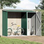 En solde abri � bois de jardin - burke - abri de stockage - vert 245x98x159 cm acier galvanis� j5723