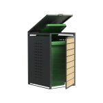 Abri cache poubelle gardiun liam 68x80x116 cm en acier galvanis abri modulaire pour bacs de recyclage ...