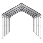 Abri dauto en m�tal - duoku - 12 x 20 - tente dext�rieur - toit en acier galvanis� - anti - corrosion ...