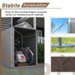 Abri de garage pour v�los 187x100x160 cm abri de jardin tente de rangement tente de garage gris fonc� ...