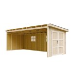 Abri de jardin qualit premium 143 m - h231x248x648 cm - sans plancher e paroi latrale - timbela m941b ...