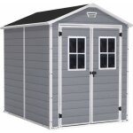 Abri de jardin 4, 4 m avec plancher keter en rsine premium 86 gris