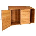 Abri de jardin armoire a outils velo bches rangement divers en bois teinte 180x250x93 cm couleur naturelle ...