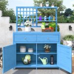 Abri de jardin en bois bleu avec tagres - meuble de rangement extrieur pour outils - facile  assembler ...