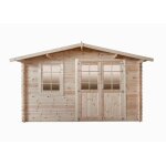 Abri de jardin - bois naturel - 298x388cm - paisseur 28mm - surface utile 9. 9m - 1 fentre vitre