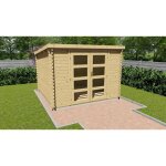 Abri de jardin bois brut fsc - toit plat - surface 927m