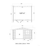 Abri de jardin - int043 - bois traité - 28 mm - surface utile 9. 87 m² - double porte vitrée Abri de jardin - int043 - bois traité - 28 mm - surface utile 9. 87 m² - double porte vitrée