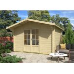 Abri de jardin - naturel bois - 400x300cm - pica du nord - 34mm - double porte vitre