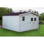 Abri de jardin en bois massif - toiture en plaques ondulées - 17, 22m² Abri de jardin en bois massif - toiture en plaques ondulées - 17, 22m²