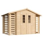 Abri de jardin en bois et range bches extrieur - stockage extrieur i206xl328xh218 cm / 547 m2 - timbela ...