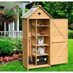 Abri de jardin en bois - relax4life - certifi� fsc - porte verrouillable - toit galvanis�e - 5 �tag�res ...