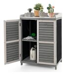 Abri de jardin en bois de sapin - relax4life - plan de travail m�tallique - 2 portes magn�tiques - 1 ...