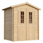 Abri de jardin en bois avec sol trait - stockage extrieur i196xl136xh218 cm / 1. 98 m2 - timbela m367c ...