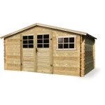 Abri jardin bois traditionnel - 11. 56 m2 - 388 x 298 x 218 cm - 28mm