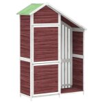 Abri de jardin - maison - cabanon - bois de pin massif - 120 x 535 x 170 cm - couleur moka