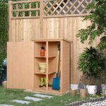 Abri jardin - chalet abri jardin bois sapin naturel 75x56x115cm �tag�res stockage ext�rieur compact et ...