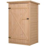 Abri jardin - chalet abri bois sapin naturel avec tagres 75x56x115cm pour rangement extrieur compact ...