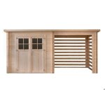 Abri de jardin - int046 - 10. 5m� - bois massif - double porte vitr�e - 19mm d�paisseur