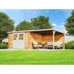 Abri de jardin edda alpholz 6. 1x3m naturel 28mm 18m