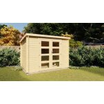 Abri de jardin embot en bois brut  toit plat - lyon - dimensions extrieures 298200 cmpaisseur de ...