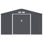 Abri de jardin en mtal 1085 m - 340 x 319 x 210 cm - jupiter - kit dancrage inclus 2 portes coulissantes ...