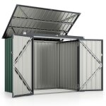 Abris de jardin en m�tal 172m� - goplus - couvercle relevable - design � doubles portes - 172x100x129cm ...