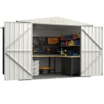 Abri de jardin en métal 75m3 - relax4life - porte verrouillable - fenêtre de ventilation - toit incliné ... Abri de jardin en métal 75m3 - relax4life - porte verrouillable - fenêtre de ventilation - toit incliné ...