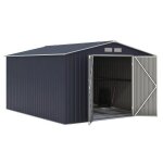 Abri de jardin en métal 884 m² - 277 x 319 x 202 cm - velasco - kit dancrage inclus 2 portes battantes ... Abri de jardin en métal 884 m² - 277 x 319 x 202 cm - velasco - kit dancrage inclus 2 portes battantes ...