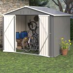 Abri de jardin metal cabane de jardin exterieur avec porte pliante pour ranger les �quipements et outils ...