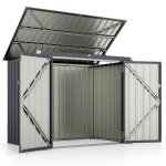 Abri de jardin en métal costway - 213m³ 172 x 955 x 130cm - toit ouvert à 40?avec barres dair - 2 portes ... Abri de jardin en métal costway - 213m³ 172 x 955 x 130cm - toit ouvert à 40?avec barres dair - 2 portes ...