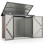 Abri de jardin en métal costway - 213m³172x955x130cm - toit ouvert à 40?avec barres dair - 2 portes - ... Abri de jardin en métal costway - 213m³172x955x130cm - toit ouvert à 40?avec barres dair - 2 portes - ...