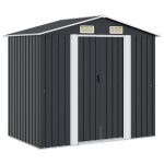 Abri de jardin en m�tal - vidaxl - 204x132x186 cm - anthracite - acier galvanis� - ventilation optimale ...
