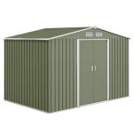 Abri de jardin outsunny 49 m� cabane de jardin armoire de jardin porte coulissante ventilations t�le ...