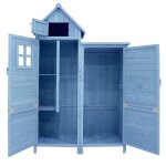 Abri de jardin - remise pour outils - 118 x 54 x 173 cm - imperm�able et durable - bleu