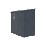 Abri de jardin en r�sine adoss� gris anthracite 209 m� - alberto