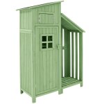 Abri de jardin vert 124x46x174cm - cabane en bois 1 pi�ce - armoire � outils compacte pour petits jardins ...