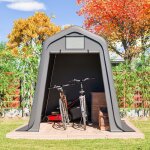 Abri de jardin xxl kimfead 448 m� - carport et garage moto 245x183x217 cm - tente de stockage renforc�e ...