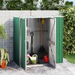 Abri � outils de jardin - stockage rangement ext�rieur vert 161x89x161 cm acier galvanis�