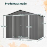 Abri  outils en mtal gris de 8x6 pieds avec une porte simple couleur anthracite parfait pour stocker ...
