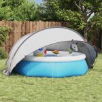 Abri de piscine vidaxl d�me de piscine gris et orange 336 x 322 x 160 cm