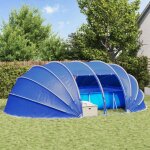 Abri de piscine vidaxl d�me de tente de piscine bleu 640 x 432 x 205 cm